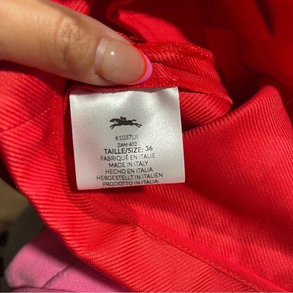 Longchamp | BRAND NEW! Red Linen Pleated Shorts In Red Size: 4 - Picture 4 of 5